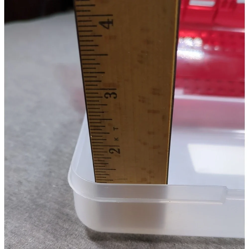Spacemaker Vintage 1990s Plastic‎ Pencil Case Box Red Top Frosted Bottom